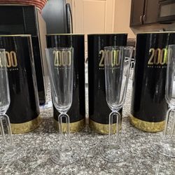 4 Riedel 2000 & 1 Crystal Champagne Flute Glassese