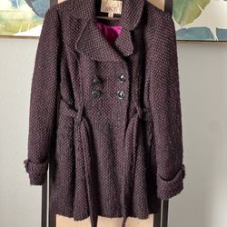 Flattering Burgundy Coat L