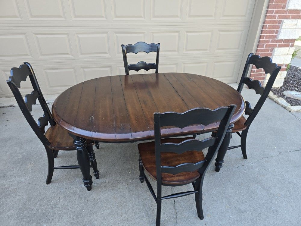 Wood Table with 4 Chairs