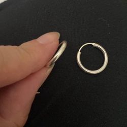 Real Silver Hoop Earring 