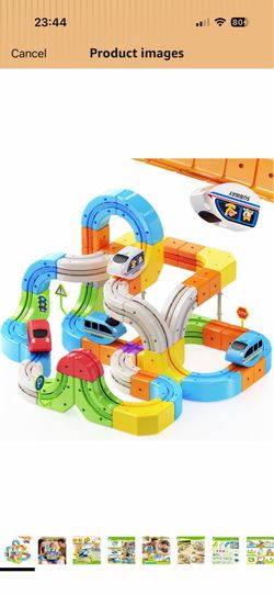 Electric Train Set, 146PCS Flexible Race Track Toy for Kids Ages 3-8 Upgrade Multi-Track, Gravity-Defying 360° Loop Building Kit, STEM Educational Lea