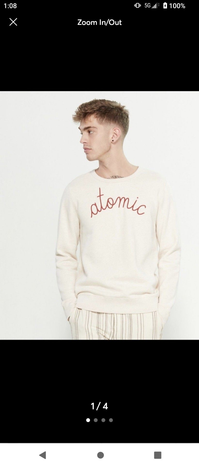 MAISON LABICHE Men's Sun Sand Atomic Sweatshirt Size S Made In Portugal
