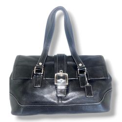 Coach SoHo Hamilton Buckle flap Leather Satchel Handbag 