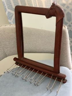 Syroco Wood Wall Mirror Tie Scarf Belt Rack