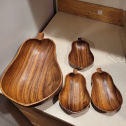 Pear Shaped Monkey Pod Dishes