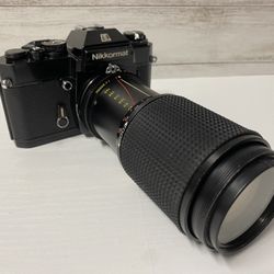 Nikkormat Nikon EL 35mm film Camera with 70-200mm Lens