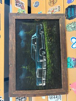 Car black velvet painting