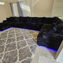 Gourges XL Size Sectional Corduroy Fabric W/ LED Light $2599