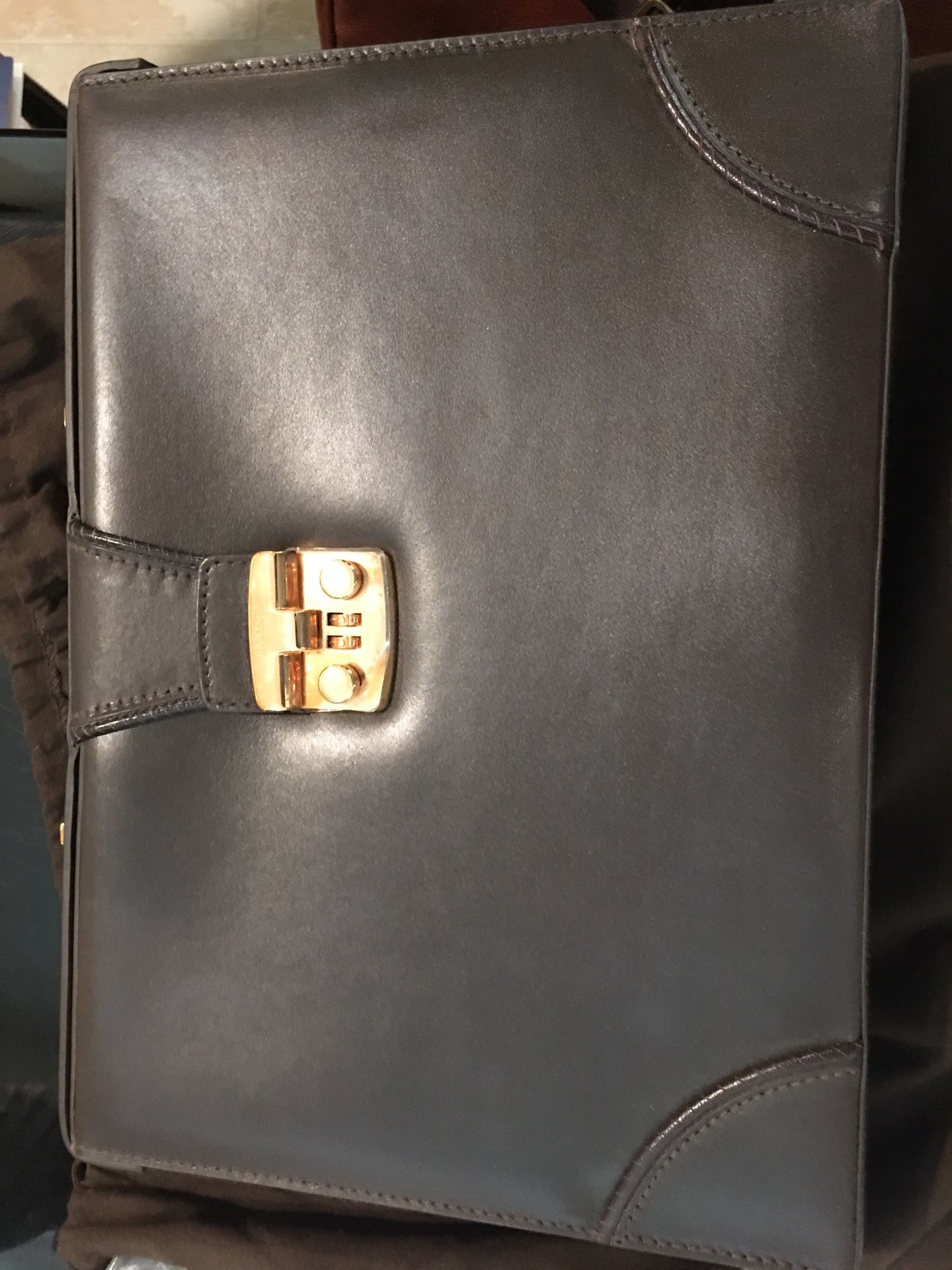 Authentic A.Testoni New Italian Leather Briefcase