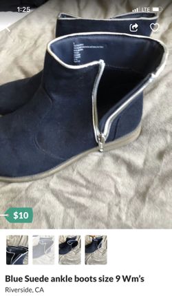 Blue suede boots