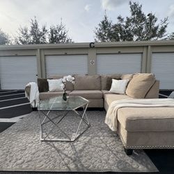 Sectional/couch/sofa,115x92, Beige/taupe, delivery available