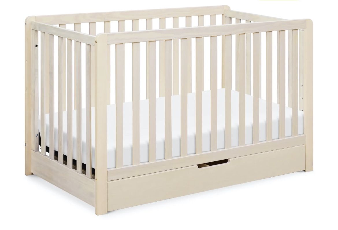 🌟 "Brand New Colby 4-in-1 Convertible Crib with Trundle Drawer + 2 FREE Toddler Bed Rails!" 🌟