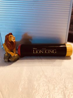 Vintage Disney Lion King, Enesco Mufasa Figurine and a Rare Sound Stix ( please View pics and read description )