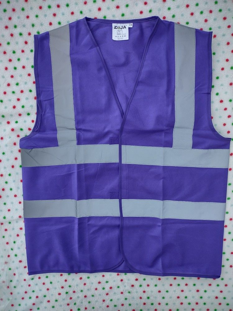 Industrial Safety Vest with Reflective Stripes, ANSI/ISEA Class 2-Purple-