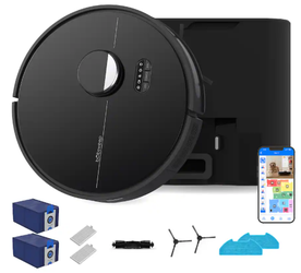 bObsweep - Dustin Self-Emptying Robot Vacuum & Mop with Odor Control Dock, 1 Gal Capacity - Night