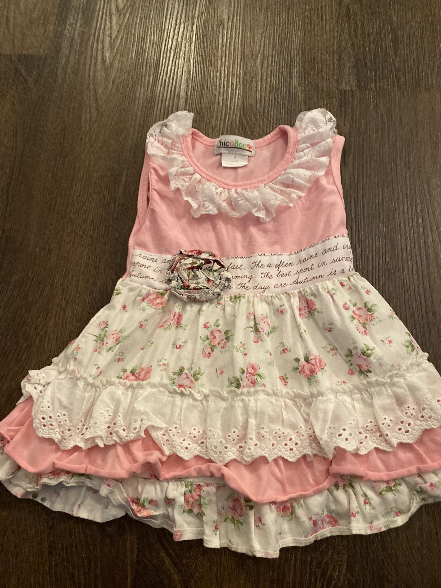 Girls Pink Lace Chicaboo Dress Size 2t #17