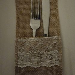 Burlap Table Runners And Flatware Holders