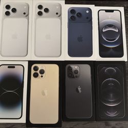 iPhone Boxes Lot – 12 Pro, 13 Pro, 13 Pro Max, 14 Pro, iPhone 16 & 17 Series (Empty)
