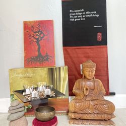 Wooden Buddha And Zen Decor 