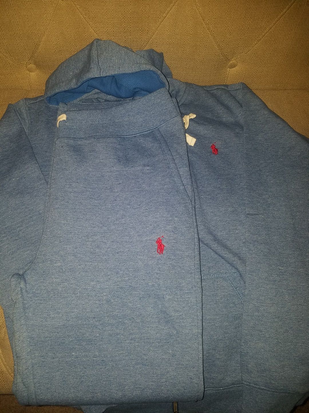Baby blue top polo sweat suit