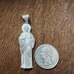San Judas De Plata 925 Silver Pendant 