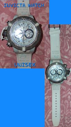 Invicta Chronograph Watch White Rubber Strap