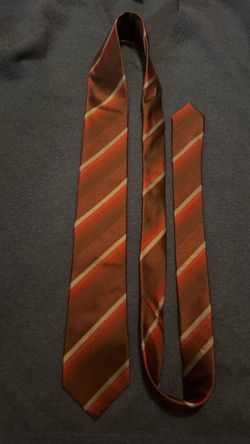 Brown and Red Diagonal Stripe Necktie