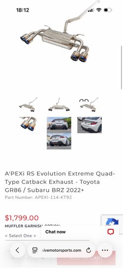 A'PEXi RS Evolution Extreme Quad-Type Catback Exhaust + TRD GR MUFFLER GARNISH