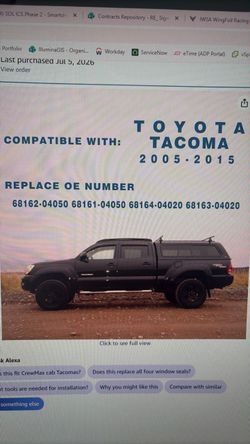 Tacoma 2005-2015 rear window weatherstrip