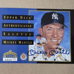 1994 UPPER DECK AUTHENTICATED SALUTES MICKEY MANTLE AUTOGRAPH 4464/5000