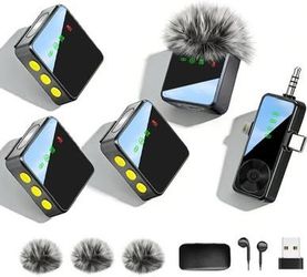 Wireless Lavalier Microphone for iPhone,Noise Reduction, 328FT Transmission, 40H Battery Life, 4
