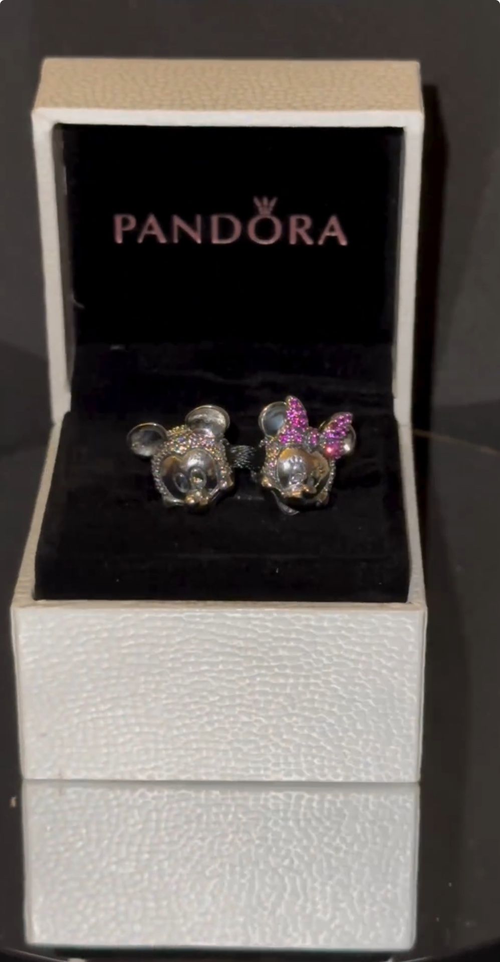 Pandora Disney Shimmering Minnie & Mickey Mouse Charm Set