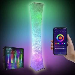 61 Inch Smart Floor Lamp, Soft Light RGB Color Changing, Voice Control, Compatible with Alexa & Google Home, Music Sync Mood Lighting for Living Room 
