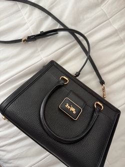 Coach Black Leather Structured Satchel Bag