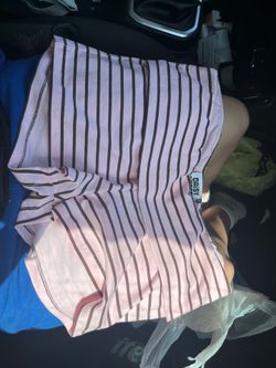 fold over stripped shorts