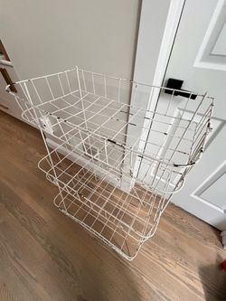 white 3-tier metal wire rack