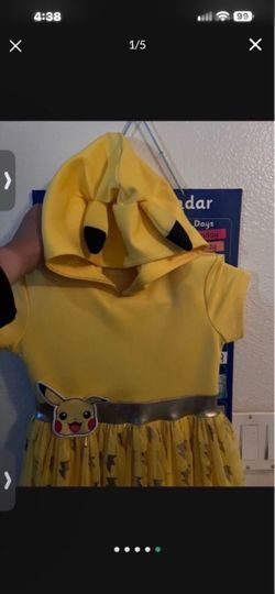 Pikachu Kids Costume Dress with Hood