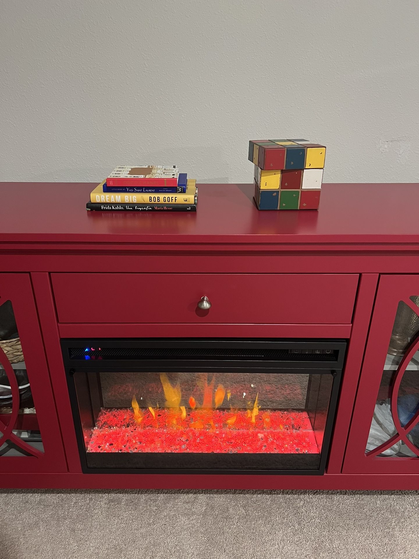 TV Stand with Electric Fireplace Included