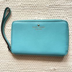 Kate Spade Zip Wristlet Wallet Purse Turquoise