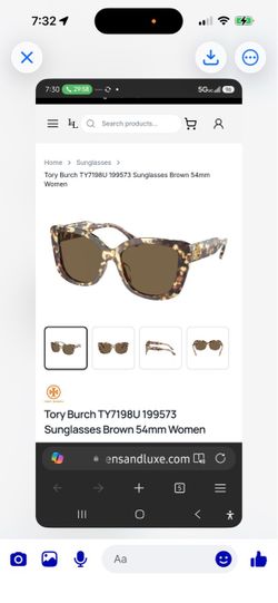 Tory Burch ladies sun glasses