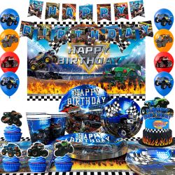 82pcs Monster Truck Party Supplies (New, Unopened)