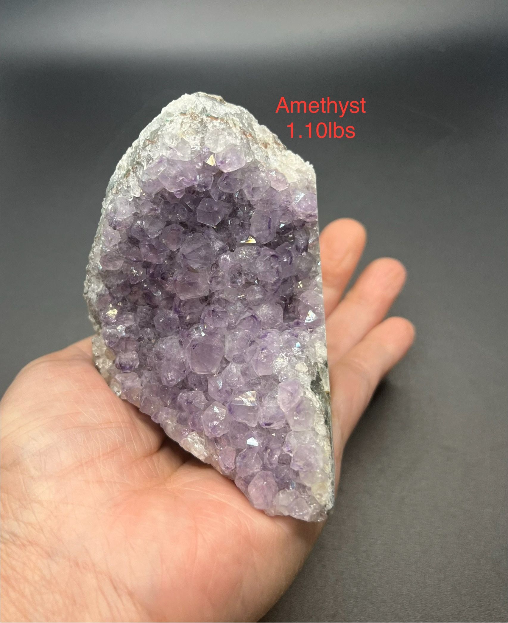 Amethyst Genuine Stone Crystal Geode CutBase 1.10lbs