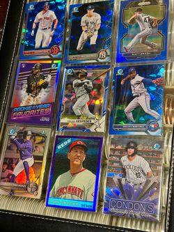 Awesome 👏!! Title: 9-Card Bowman Chrome & Prizm Baseball Rookie/Parallel Lot