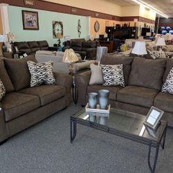 Nesso Walnut Living Room Set /couches /Sofa and Loveseat 