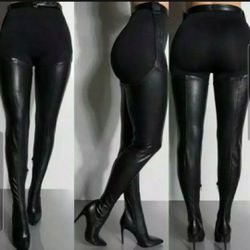 Thigh High Boot Heels With Belt 