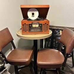 Bar Stand With Three Chairs Record Player Is separate 