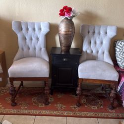 Two chairs and a table in good condition