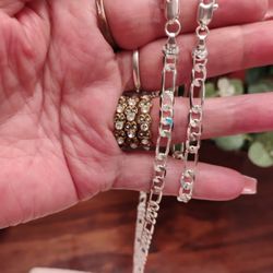 Cadena Con Pulsera Silver 925