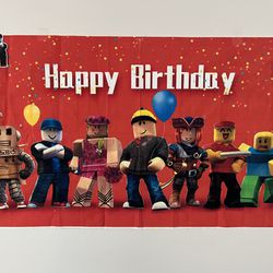 Roblox birthday banner and hanging 
