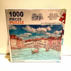 Italy Rialto Bridge Venice 1000 Piece Flink Jigsaw Puzzle. Sealed Box. New.